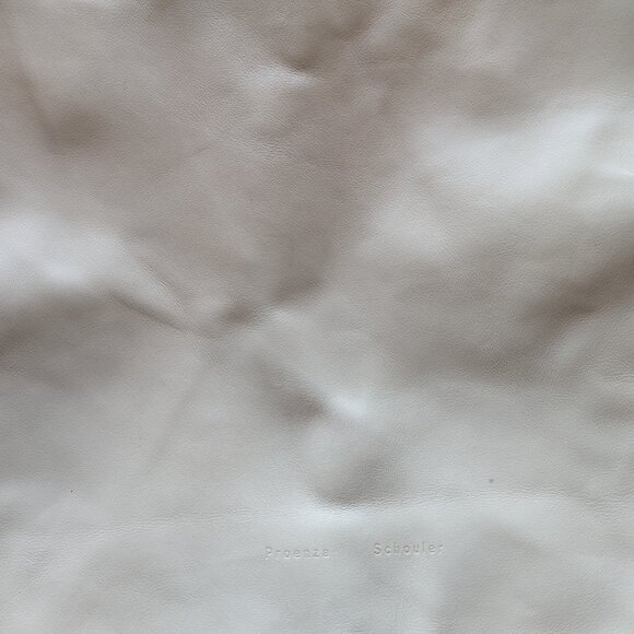 AUTH Proenza Schouler Extra Large Super Glass Tote Bag Ivory Leather Certificate - Picture 11 of 16